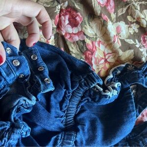 Old Navy Pink Watermelon, bananas and denim romper